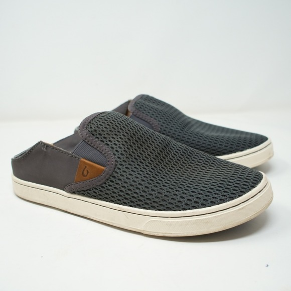 OluKai Pehuea Slip On Sneaker Breathable Women's Grey Mesh Mule Shoes 7 - Picture 10 of 10